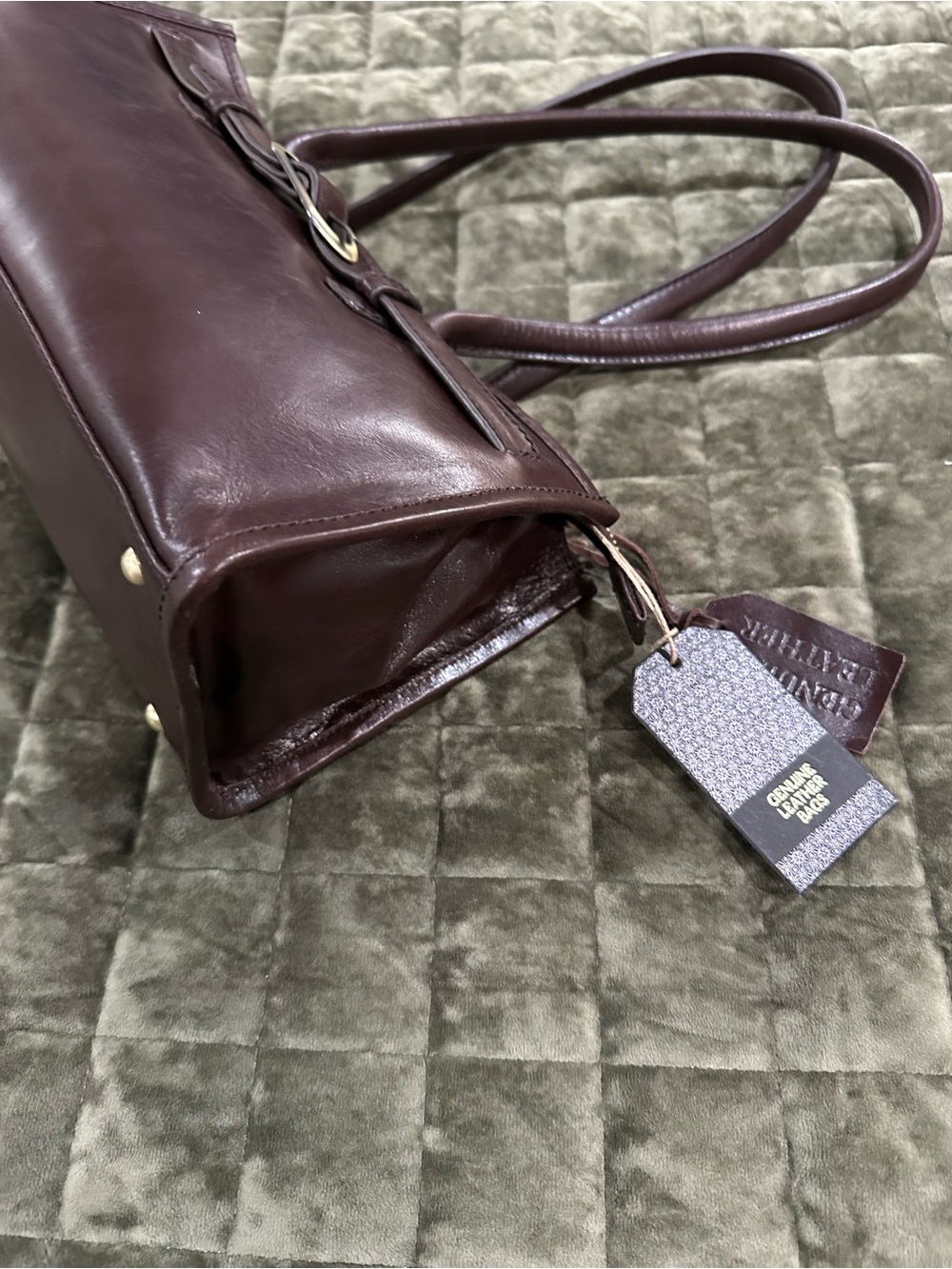 Genuine leather bag. Structured Shoulder Bag. - Picture 3 of 12